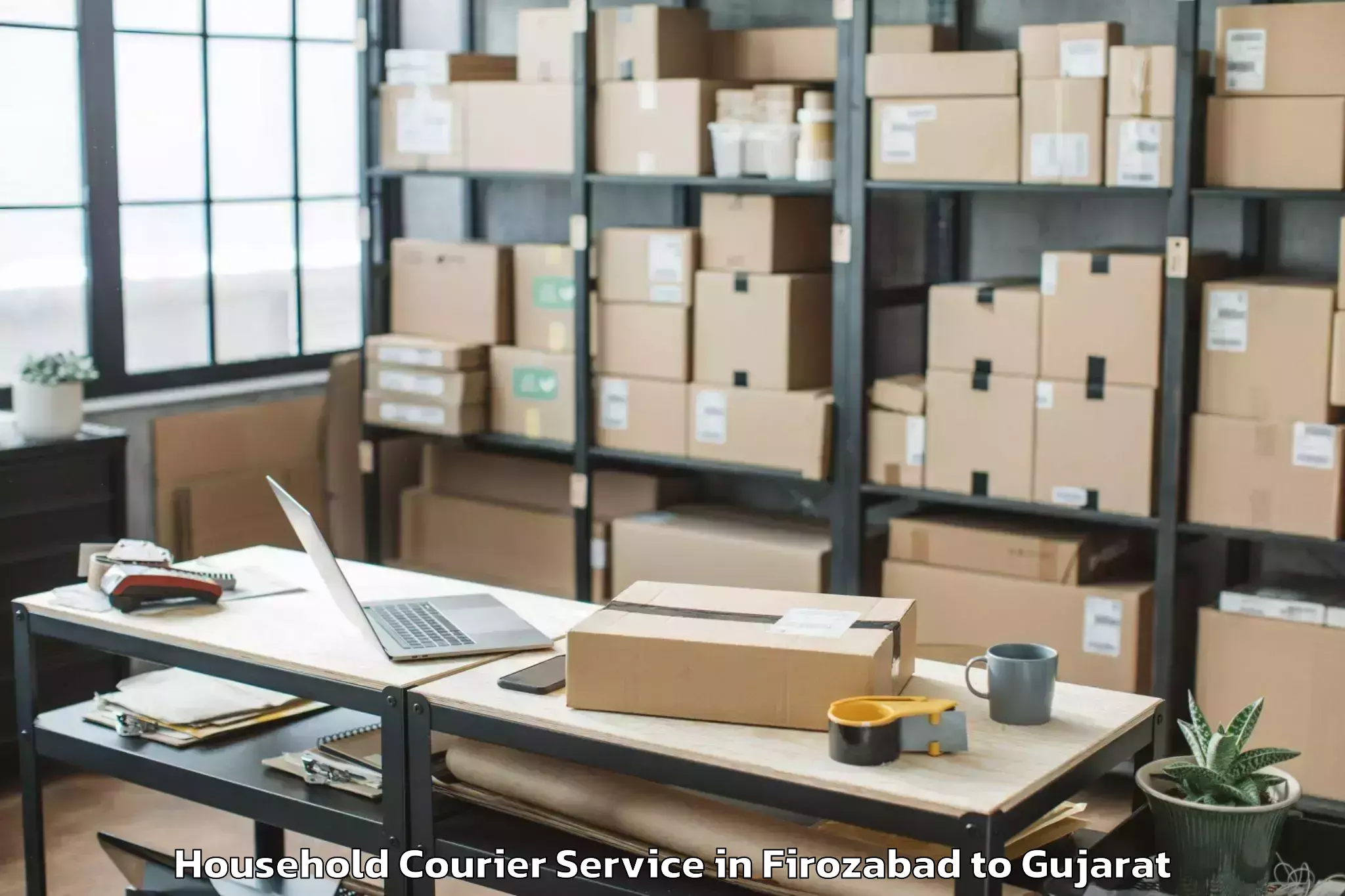 Top Firozabad to Kadodara Household Courier Available